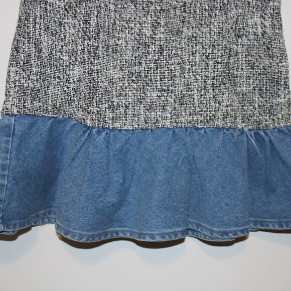 Zara Tweed and Denim Combination Mini Skirt - Picture 3 of 8